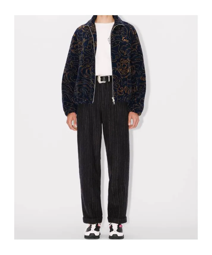 Straight Pleated Tailored Pants In Virgin Wool
