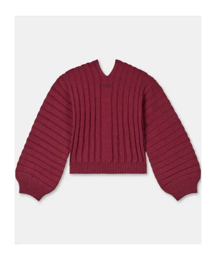 Embroidered Rib-Knit Cardigan Kenzo 3D