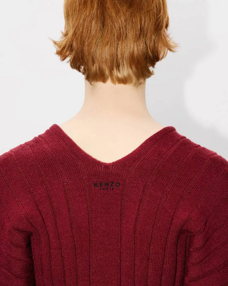 Embroidered Rib-Knit Cardigan Kenzo 3D