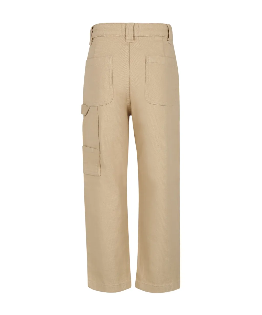 Mid-Rise Twill Cargo Pants