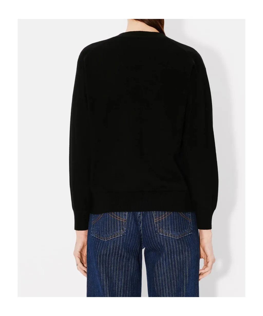 Boke Flower Embroidered V-Neck Cardigan