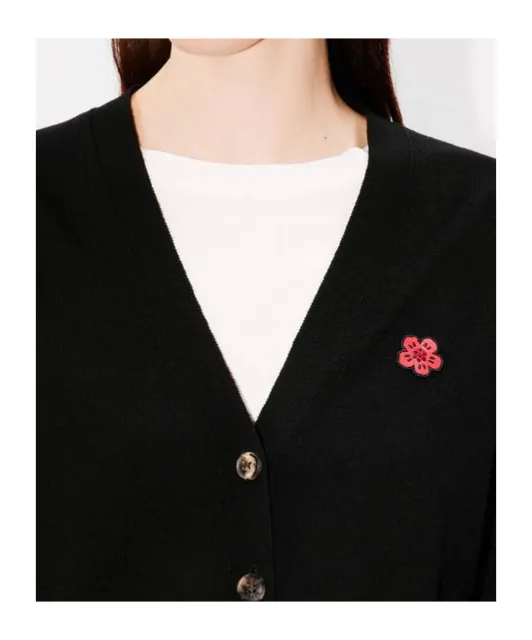 Boke Flower Embroidered V-Neck Cardigan