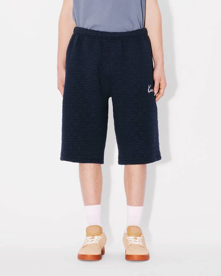 Weave Logo Embroidered Bermuda Shorts