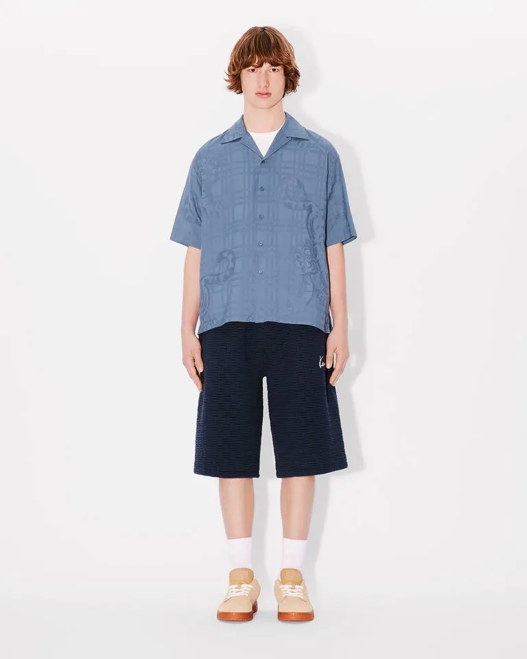 Weave Logo Embroidered Bermuda Shorts