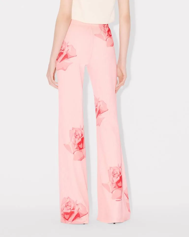Rose Printed Flared Pants