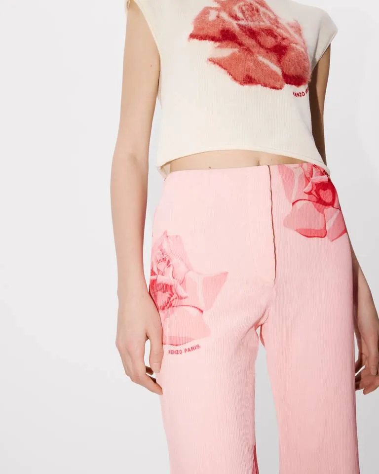 Rose Printed Flared Pants