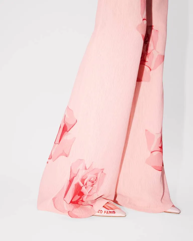 Rose Printed Flared Pants