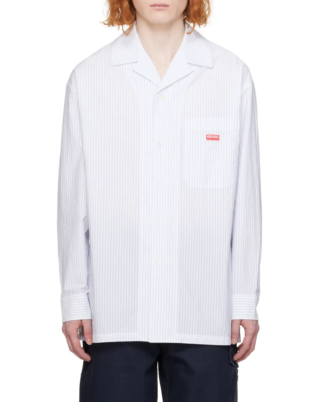 Logo-Patch Striped Shirt