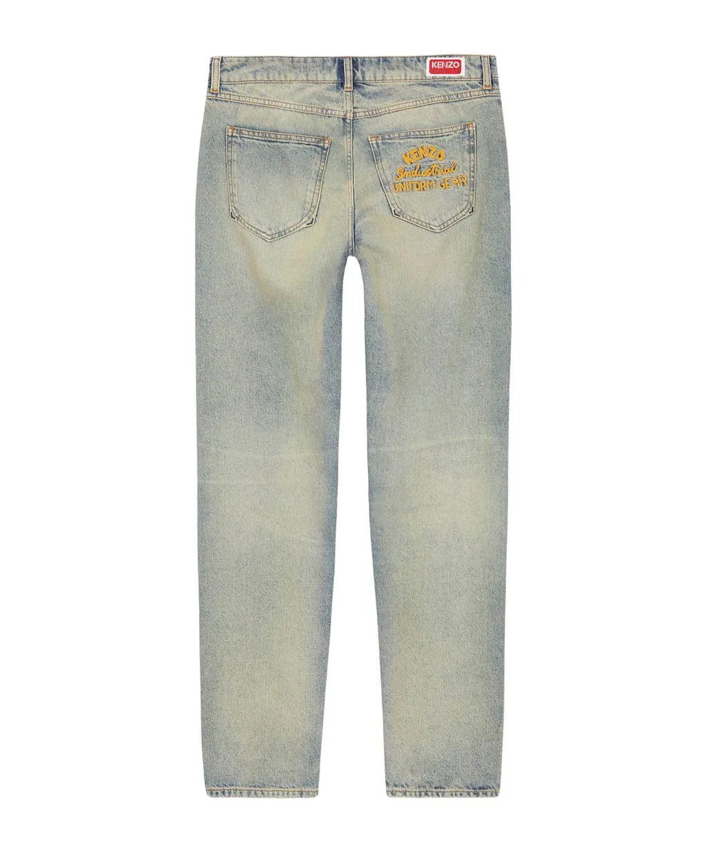 Logo Patch Straight-Leg Jeans