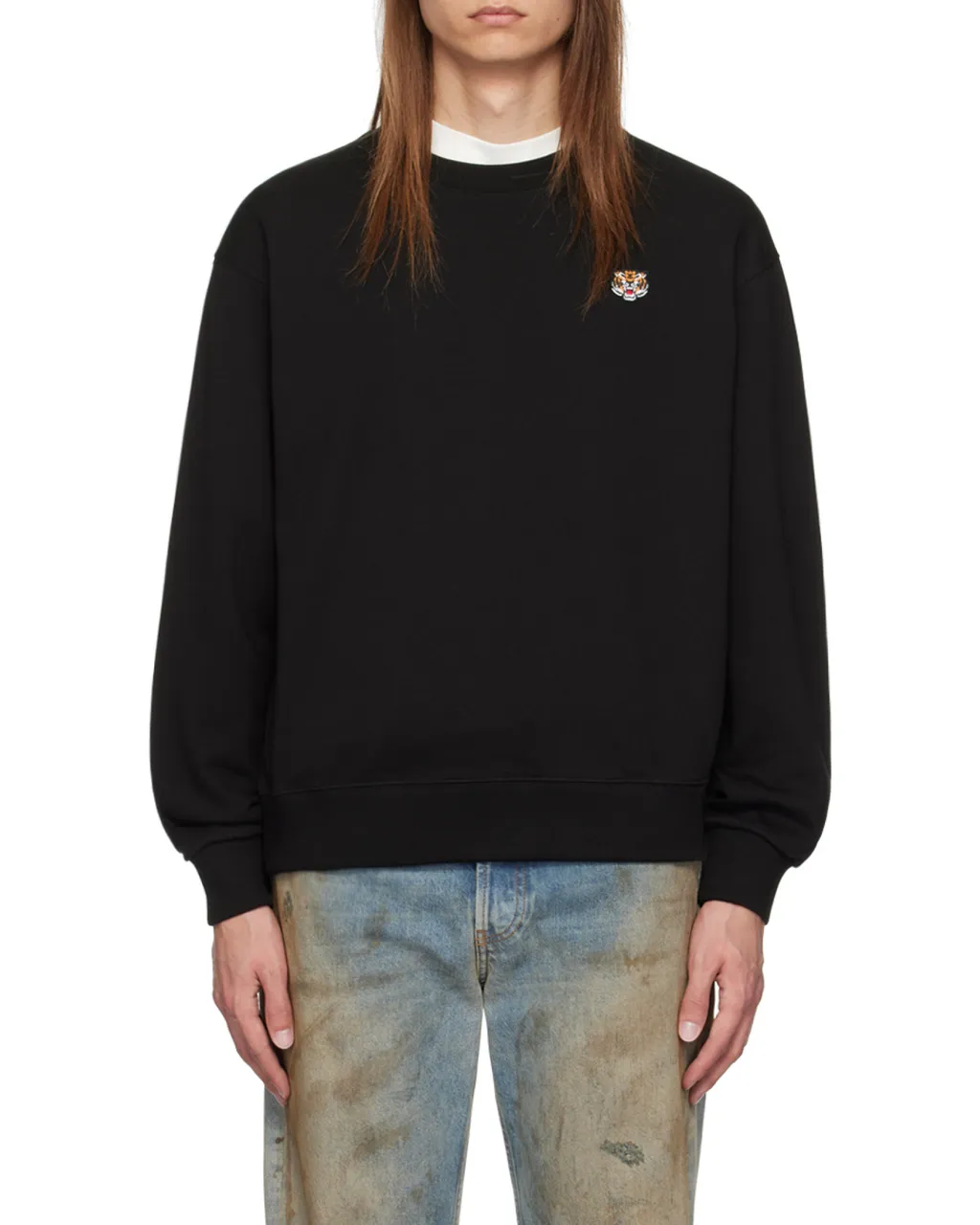 Lucky Tiger Embroidered Crewneck Sweatshirt