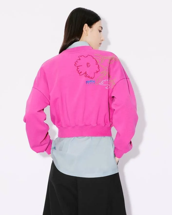 Kenzo Drawn Flowers Embroidered Sweatshirt