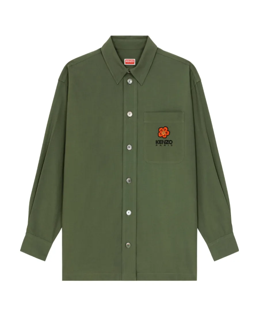 Boke Flower Embroidered Buttoned Shirt