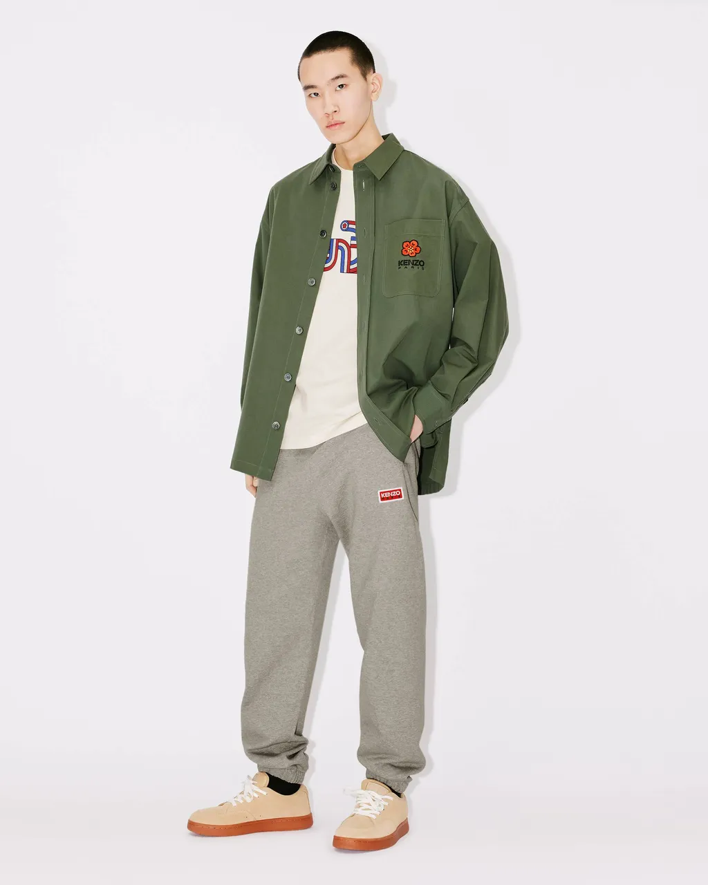 Boke Flower Embroidered Buttoned Shirt