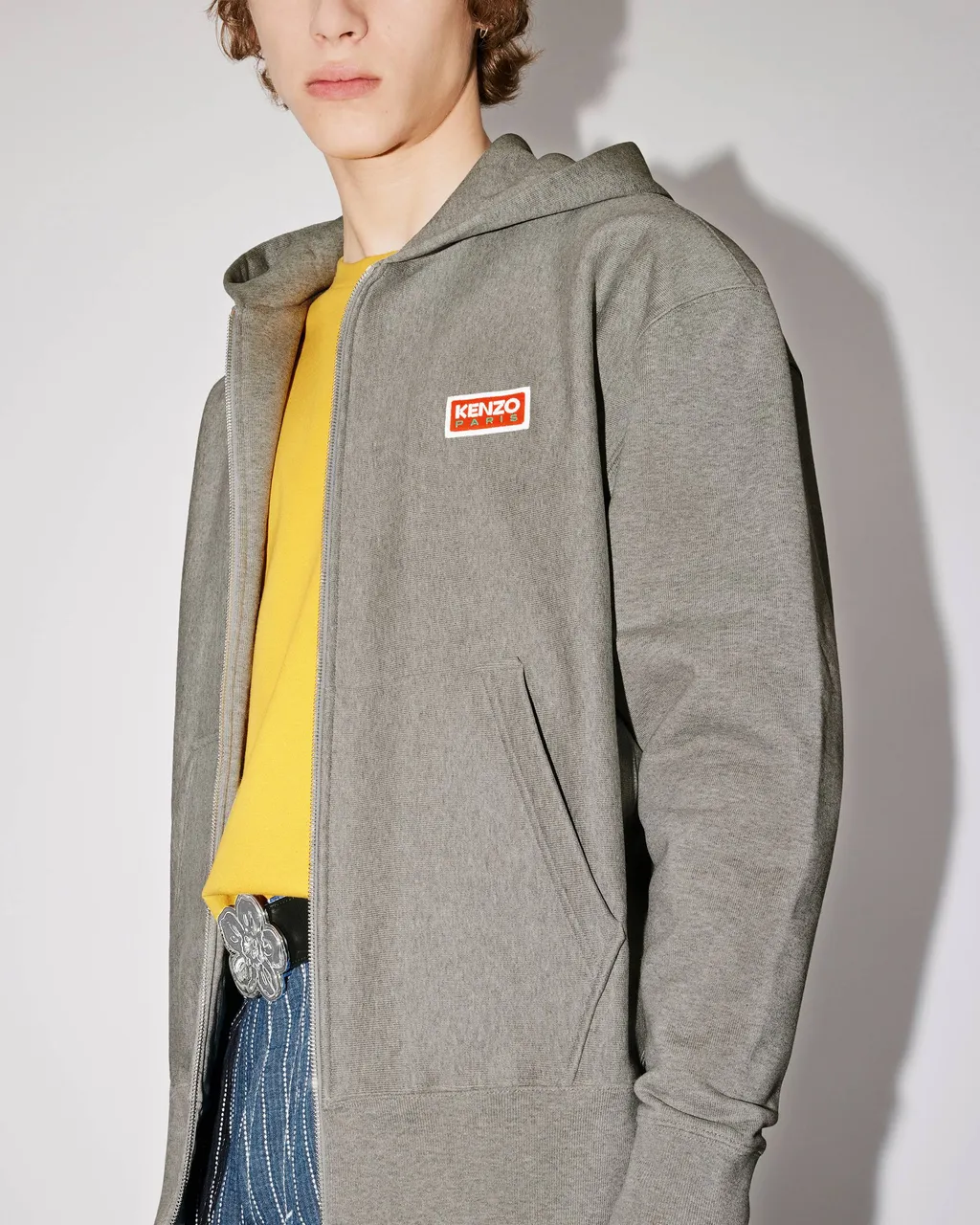 Logo Embroidered Zip-Up Hoodie