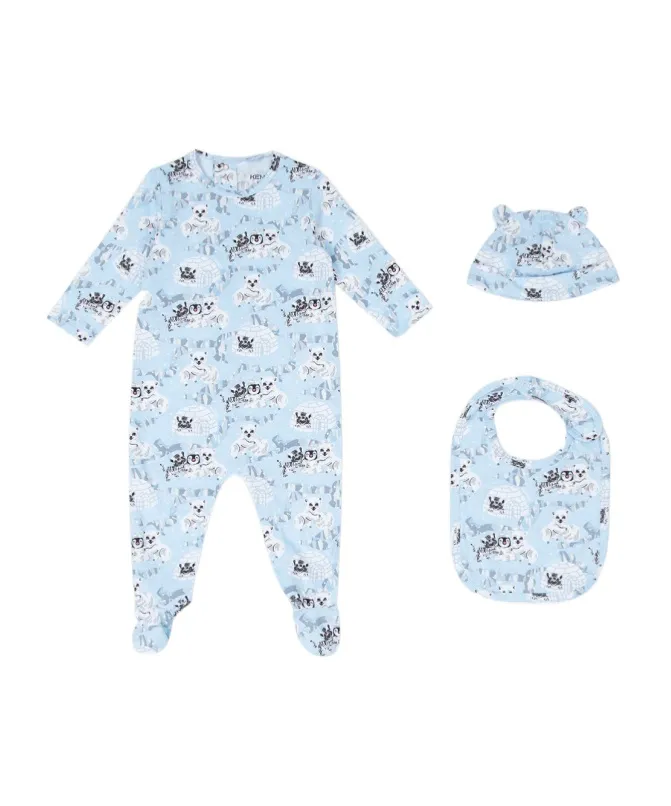 One-Piece Bib And Beanie Set
