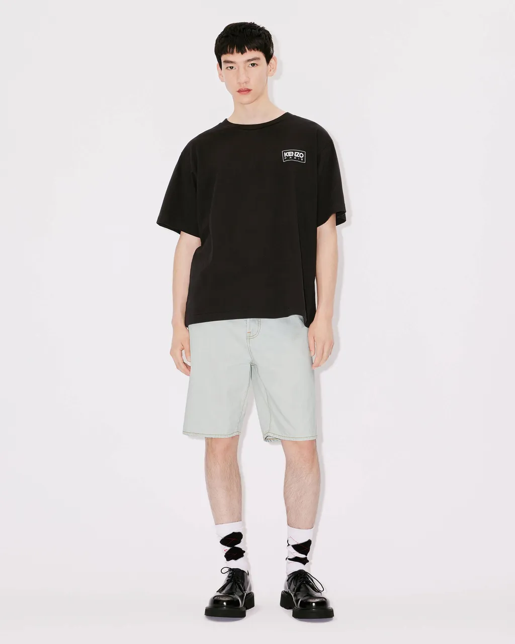 Logo Embroidered Denim Shorts