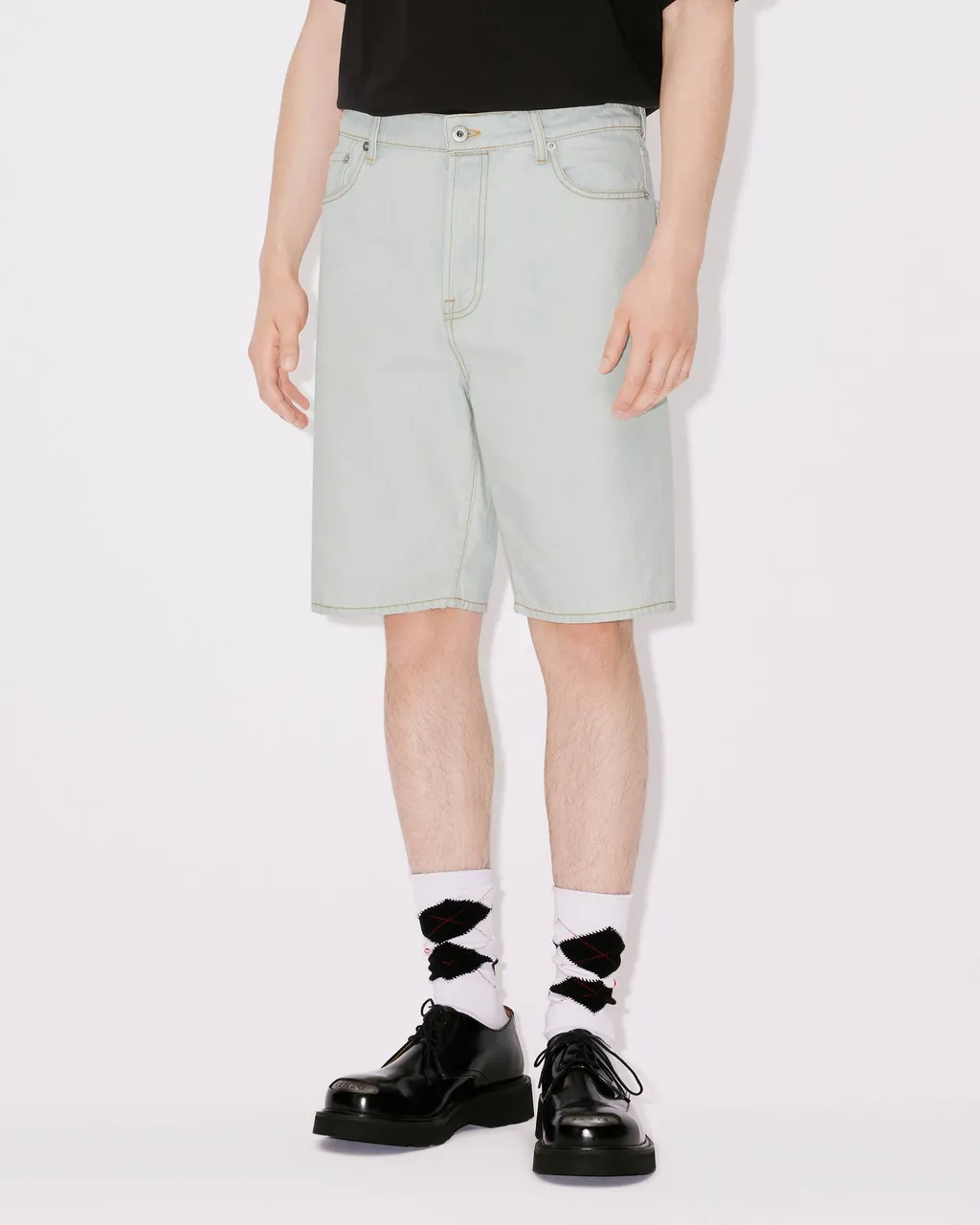 Logo Embroidered Denim Shorts