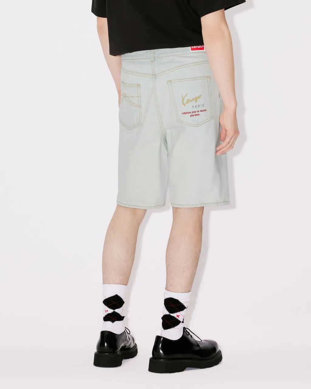 Logo Embroidered Denim Shorts