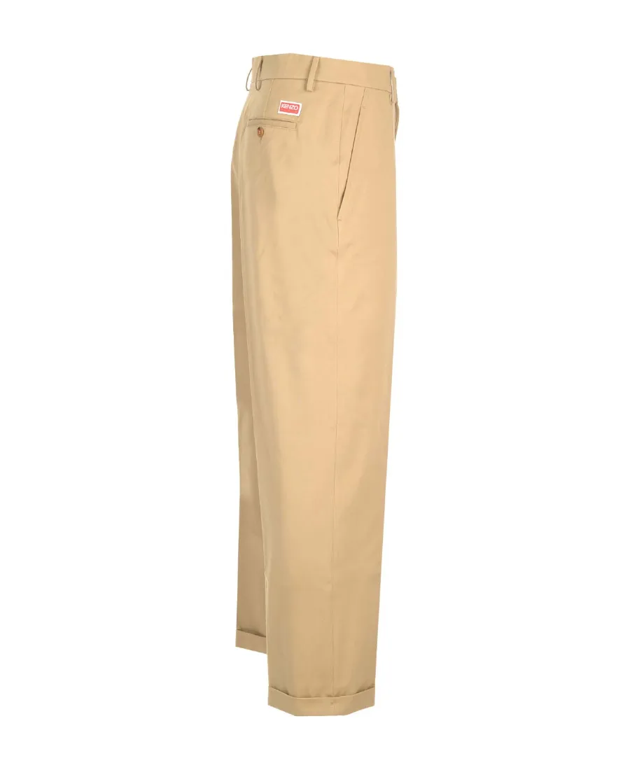 Logo Patch Straight-Leg Trousers