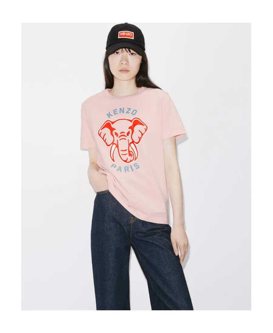 Loose-Fit Varsity Jungle Elephant T-Shirt