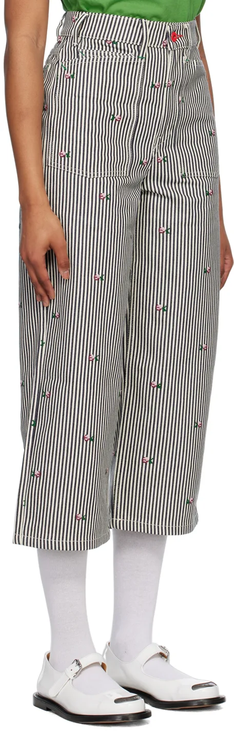 Striped Wide-Leg Jeans