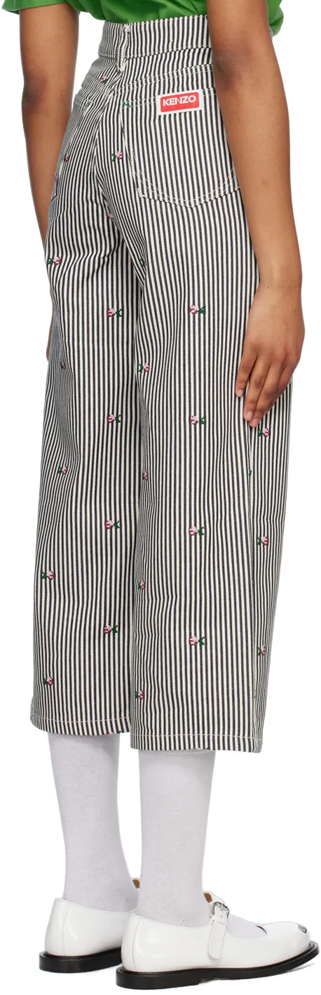 Striped Wide-Leg Jeans