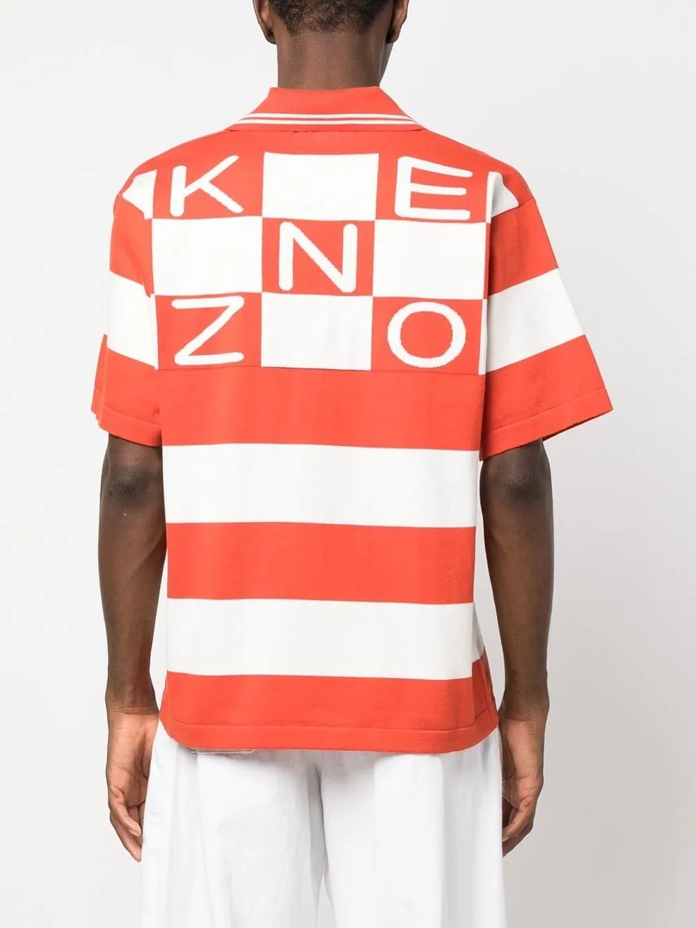 Logo Patch Striped Polo Shirt