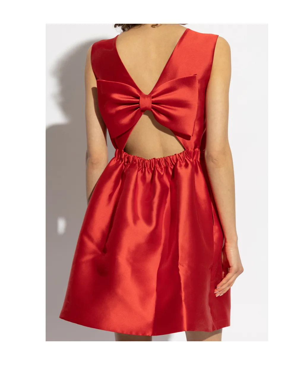 Bow-Embellished Mini Dress