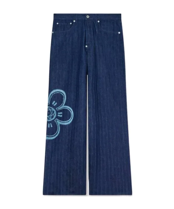 Striped Wide Leg Jeans