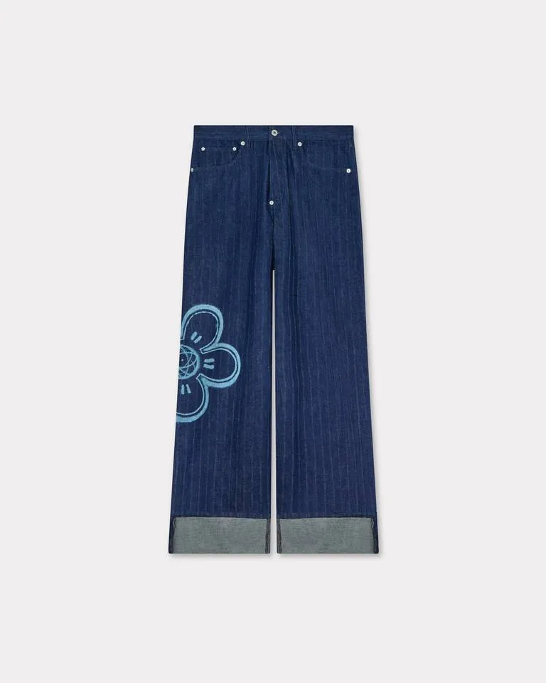 Striped Wide Leg Jeans