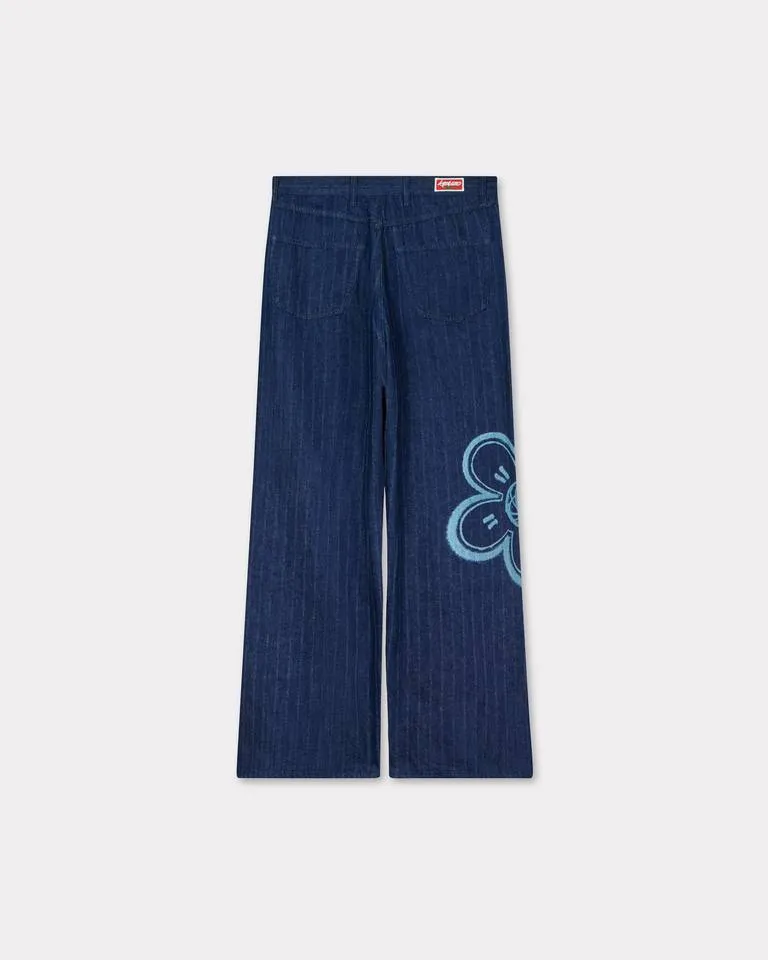 Striped Wide Leg Jeans