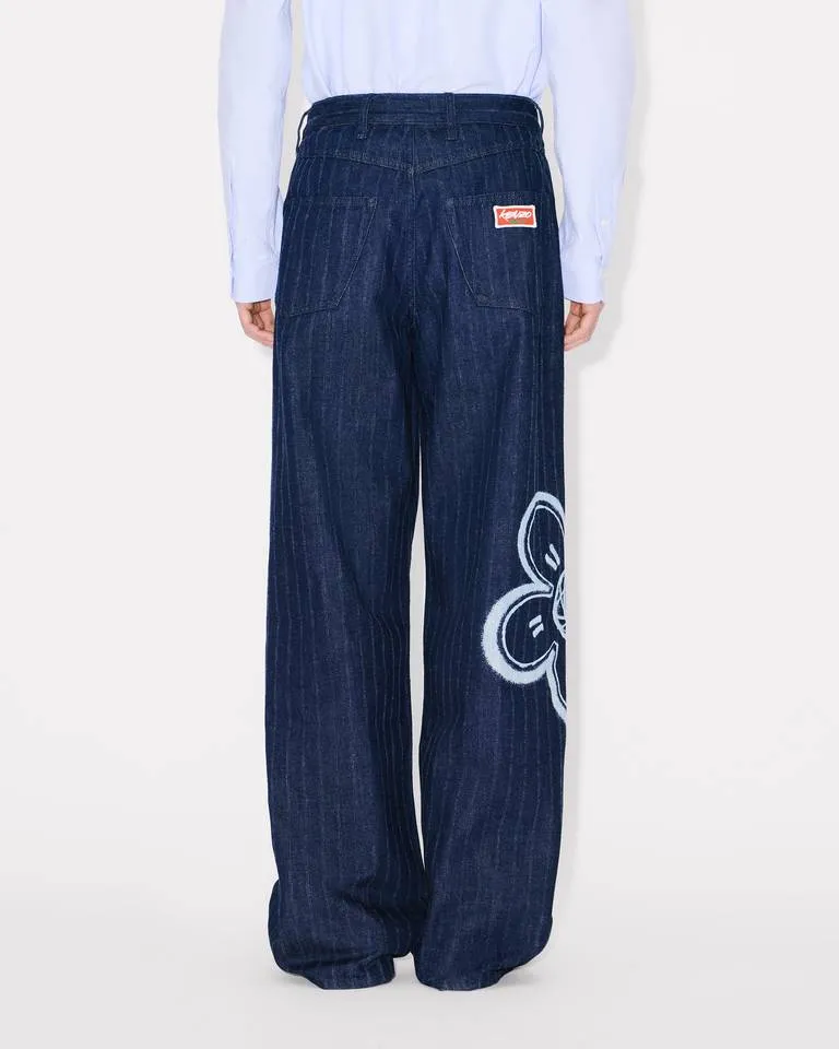 Striped Wide Leg Jeans