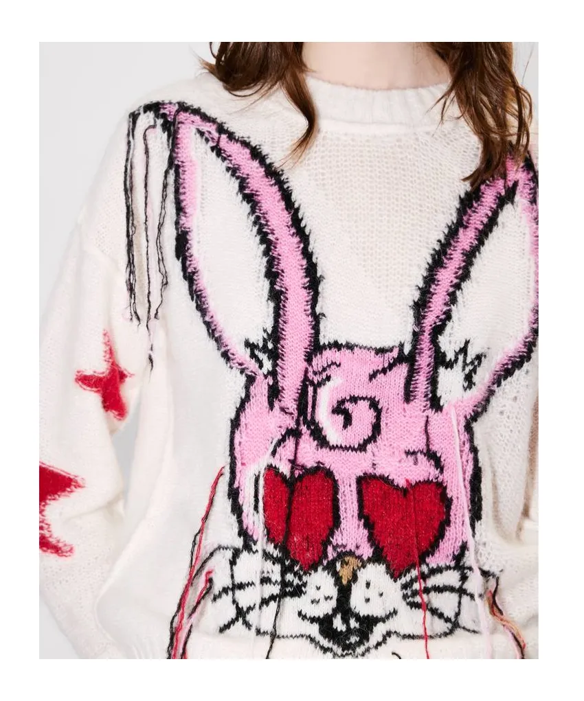 Jumper In Mixed Hairy Wool Alpaca Kenzo Cartoon