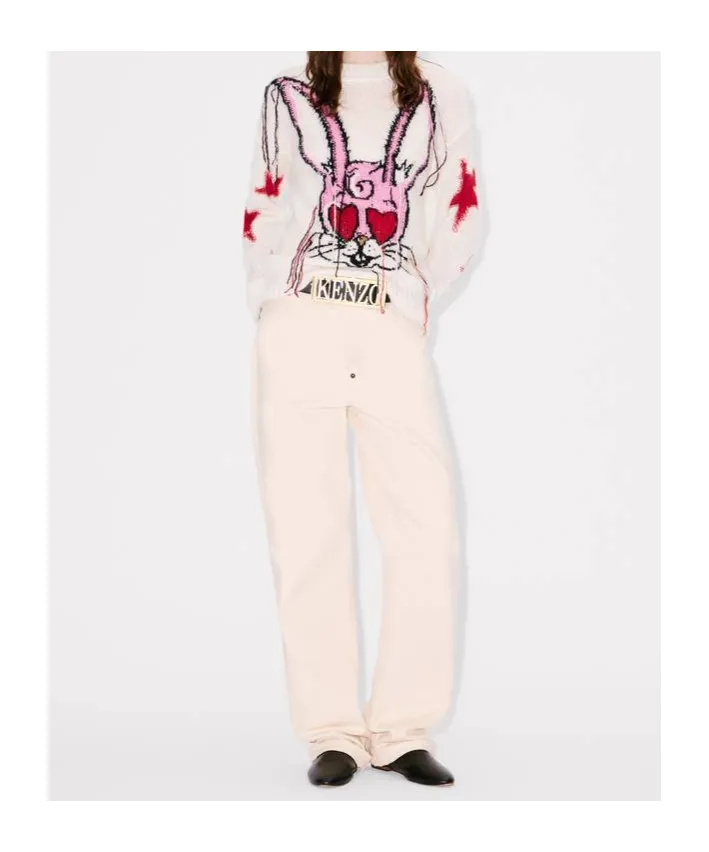 Jumper In Mixed Hairy Wool Alpaca Kenzo Cartoon