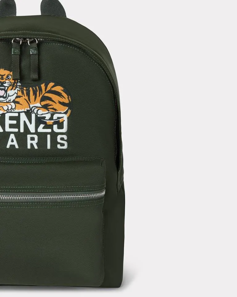 Logo Embroidered Zipped Backpack
