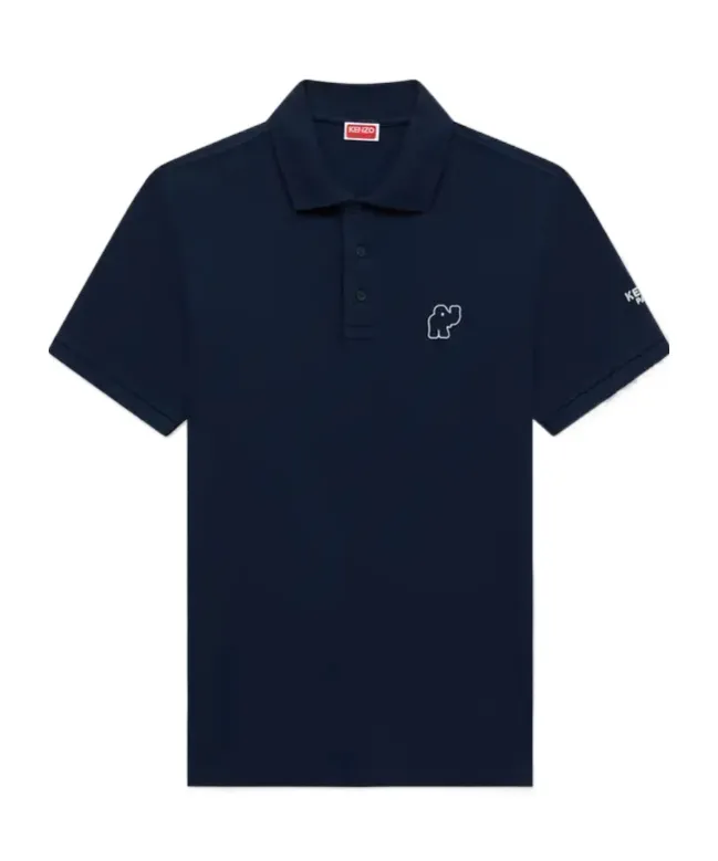 Elephant Logo Embroidered Slim Polo