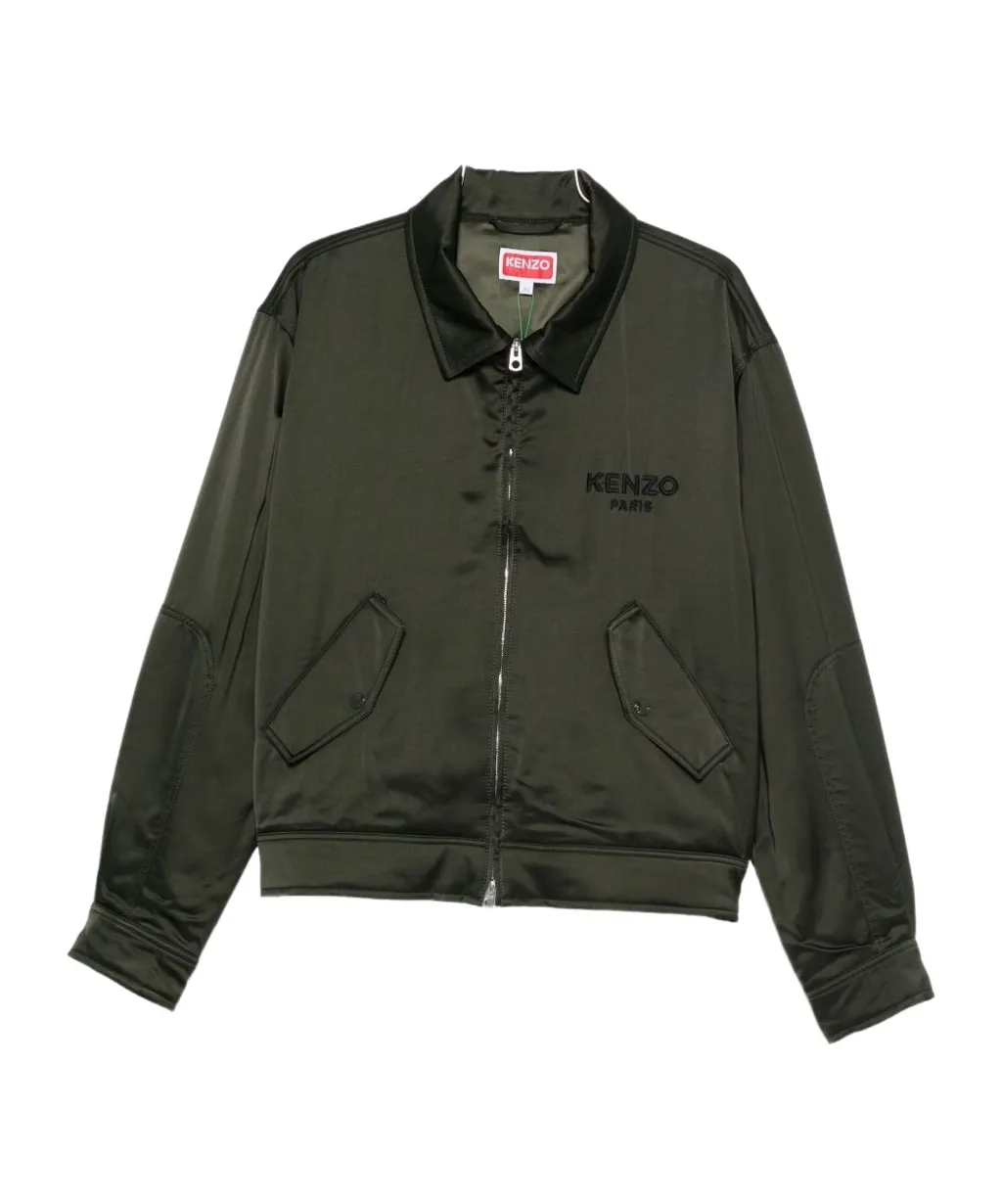 Logo Embroidered Zip-Up Jacket