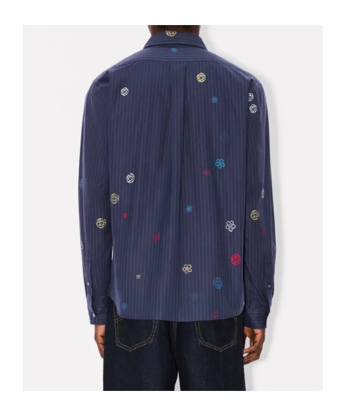 Embroidered Casual Shirt In Cotton Poplin