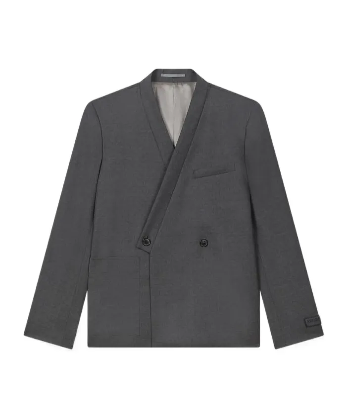 Adjusted Tailored Kimono Jacket In Wool Jacquard