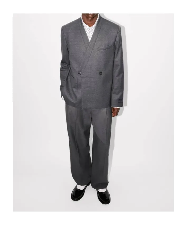 Adjusted Tailored Kimono Jacket In Wool Jacquard