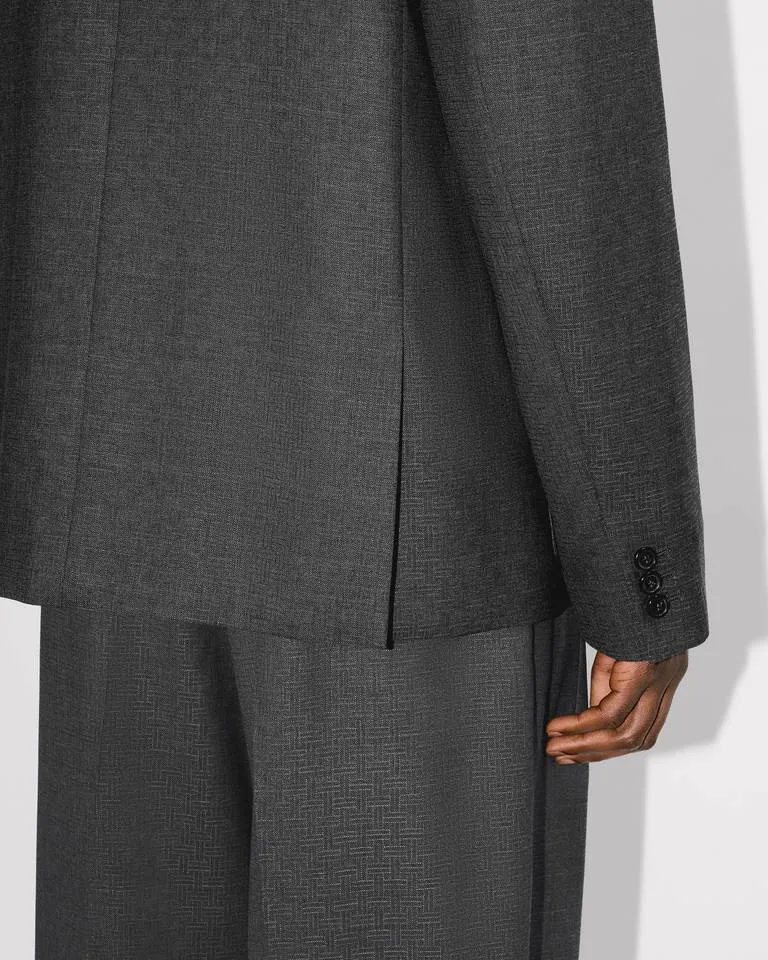 Adjusted Tailored Kimono Jacket In Wool Jacquard