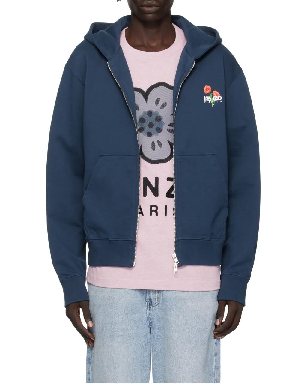 Logo Printed Zipped Hoodie