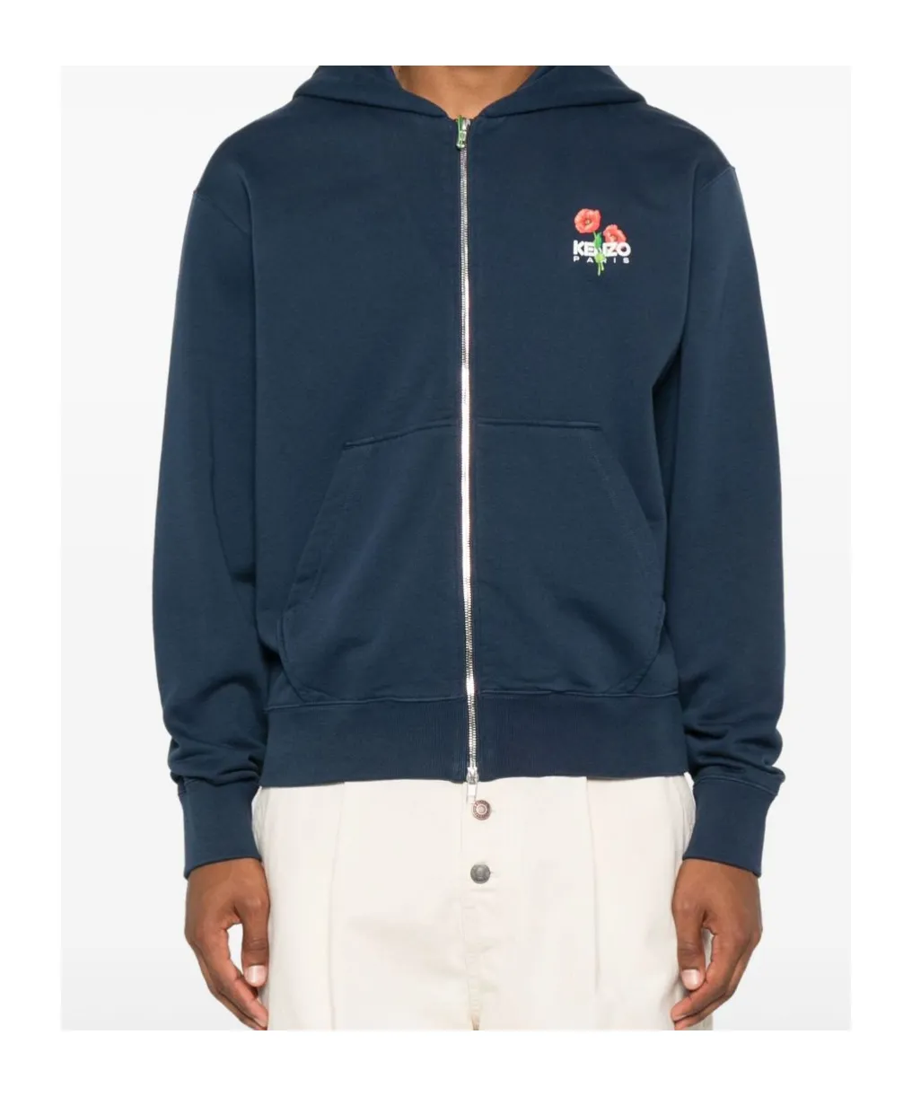 Logo Printed Zipped Hoodie