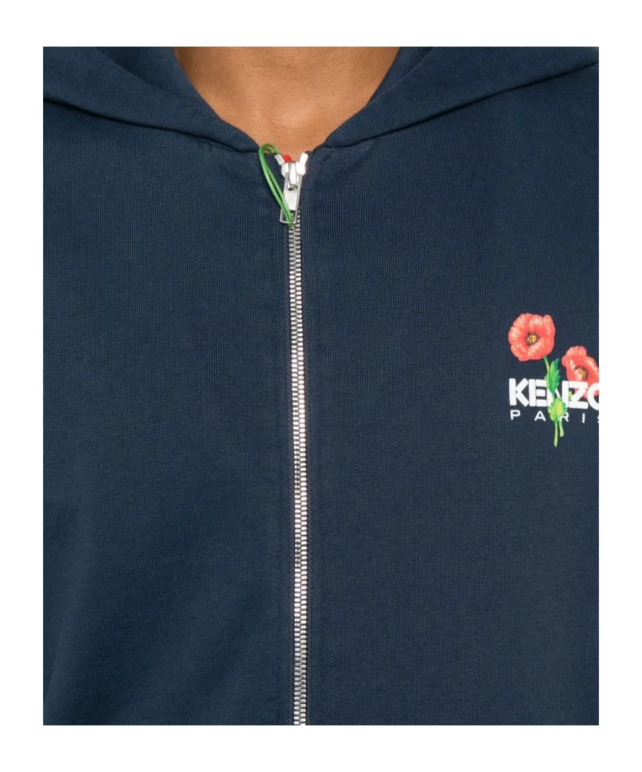 Logo Printed Zipped Hoodie