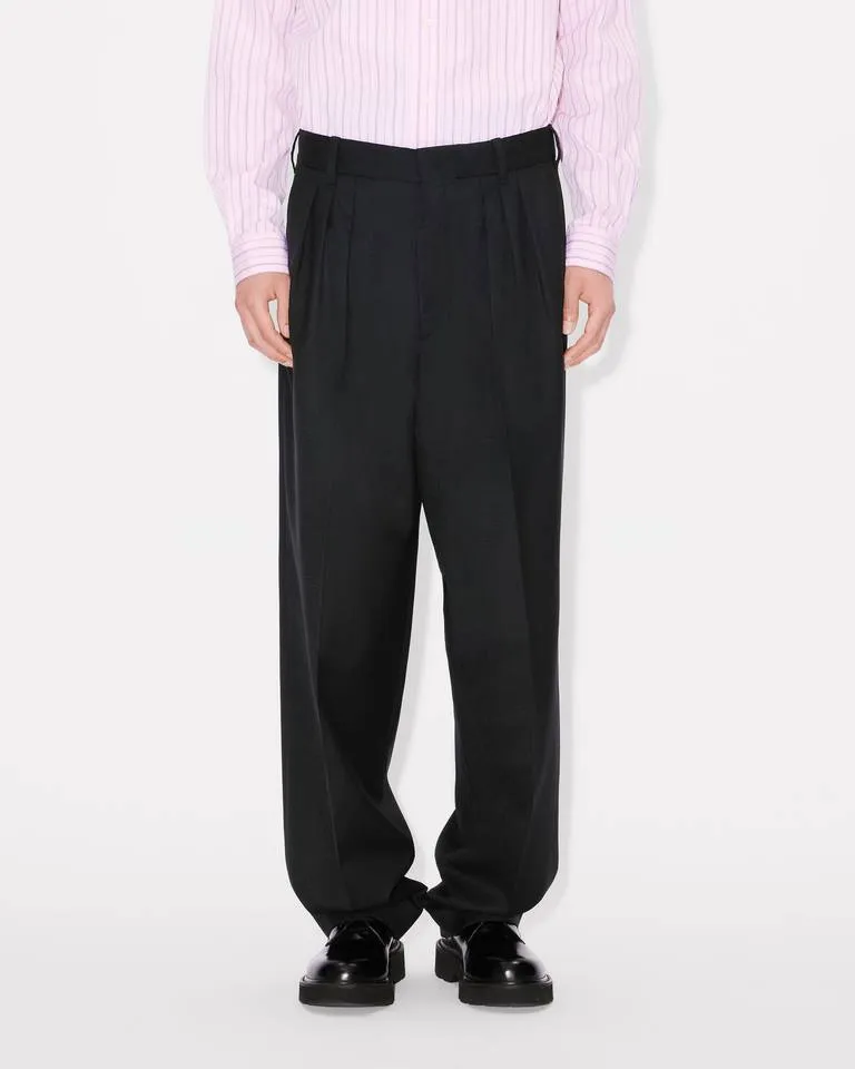 Pleated Tailored Pants In Wool Jacquard Kenzo Weave