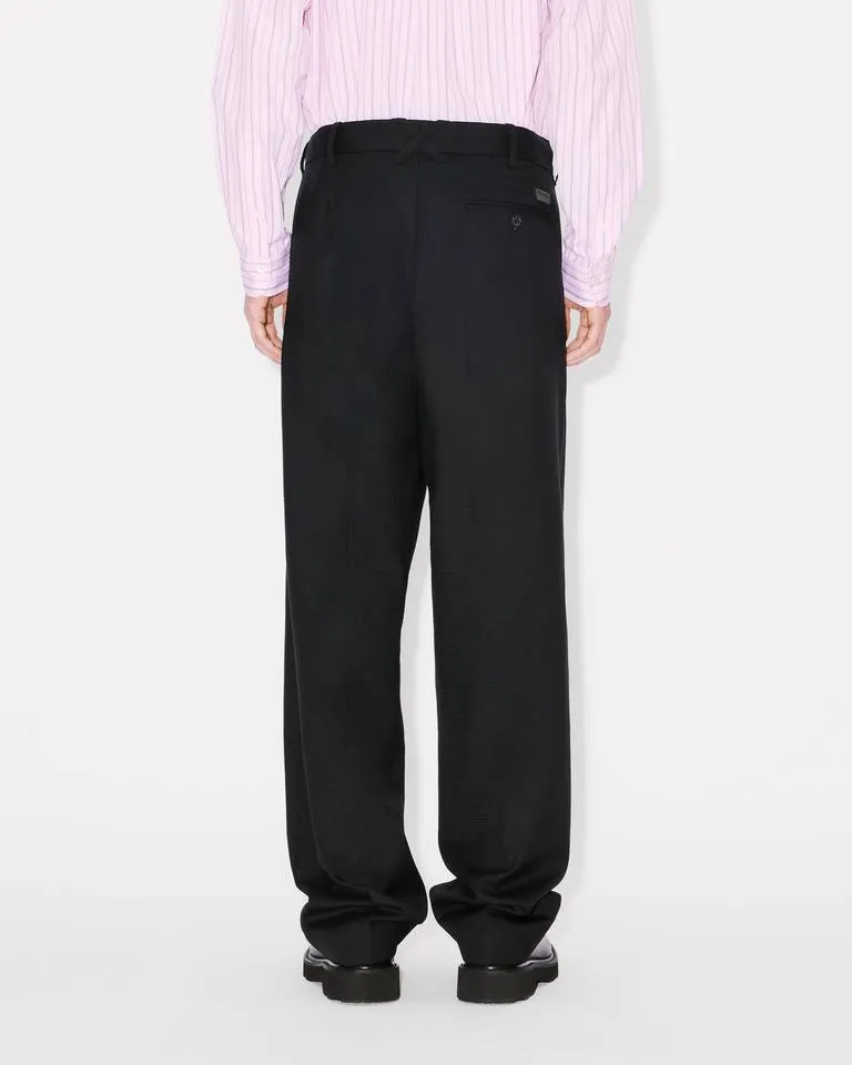Pleated Tailored Pants In Wool Jacquard Kenzo Weave