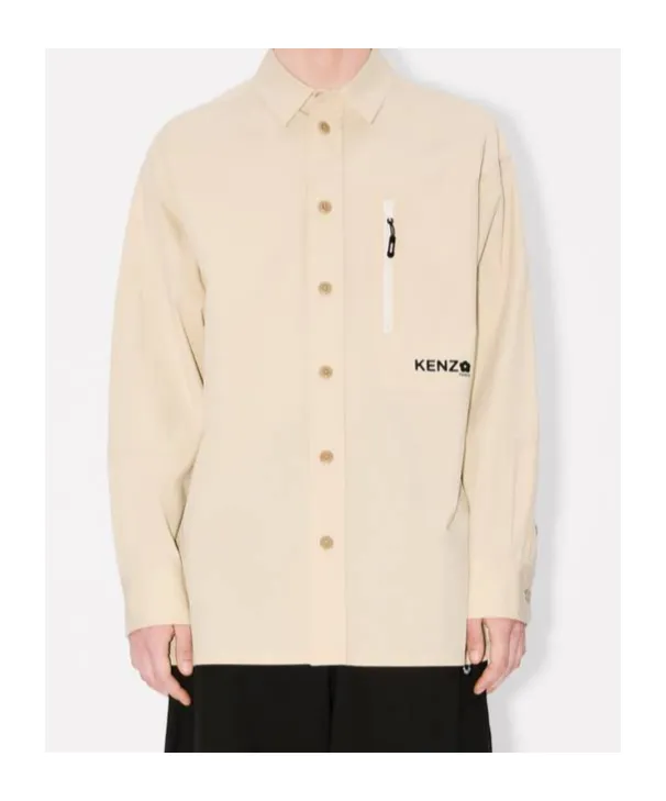 Oversized Shirt In Technical Cotton Boke Flower 2.0
