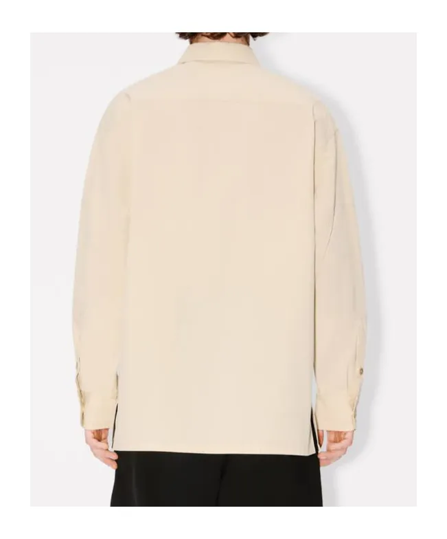 Oversized Shirt In Technical Cotton Boke Flower 2.0