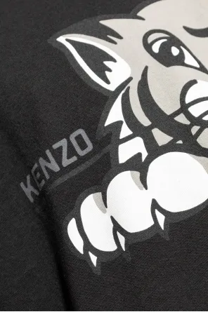 Happy Tiger Printed Crewneck T-Shirt