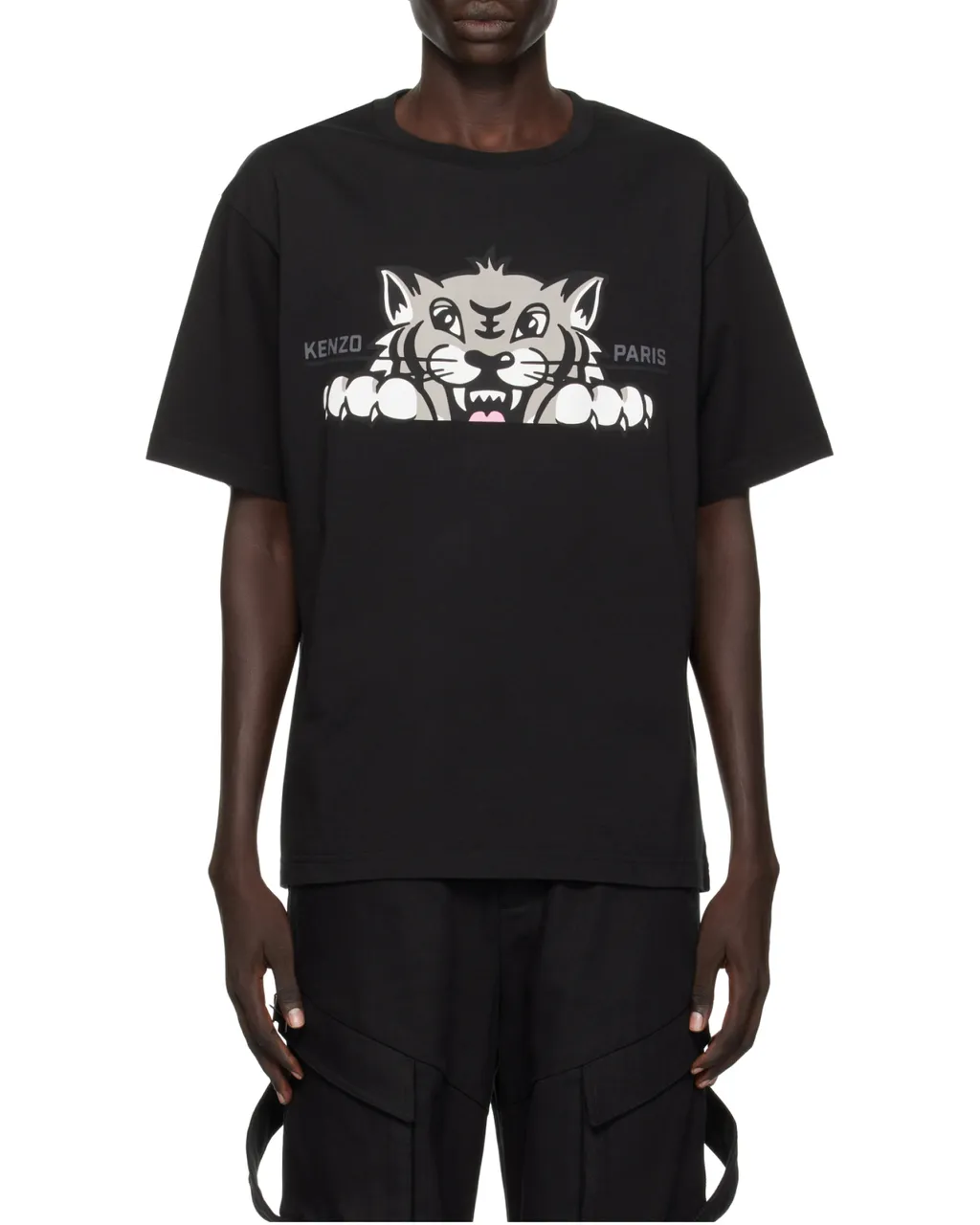 Happy Tiger Printed Crewneck T-Shirt